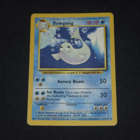 1st Edition Shadowless Dewgong 25/102 Base Set Rare Vintage 1999 Pokemon Card - Picture 1 of 6